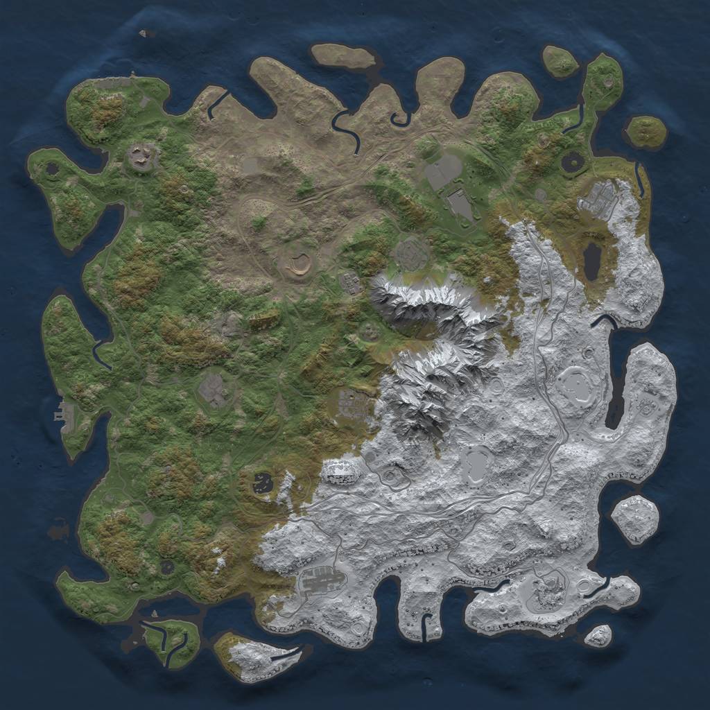 Rust Map: Procedural Map, Size: 5000, Seed: 1487868716, 20 Monuments