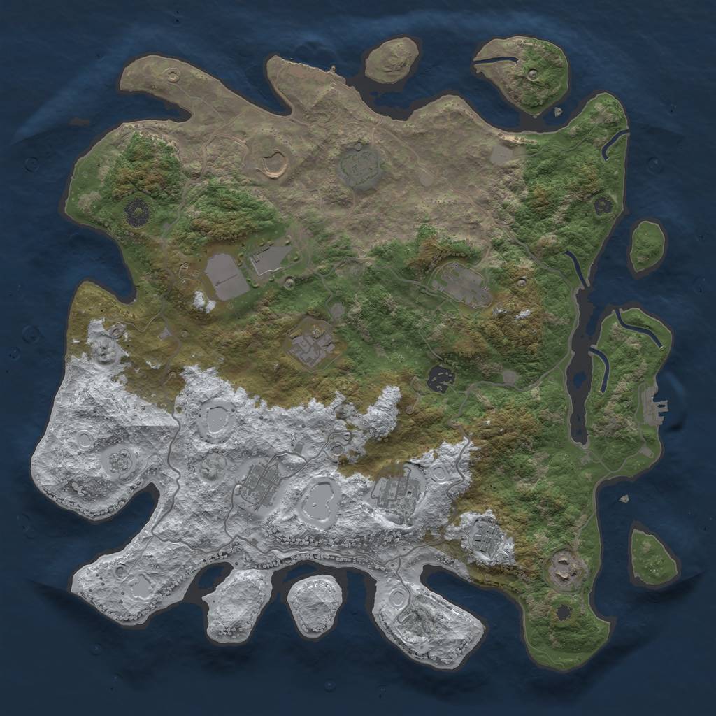Rust Map: Procedural Map, Size: 4000, Seed: 31819, 19 Monuments