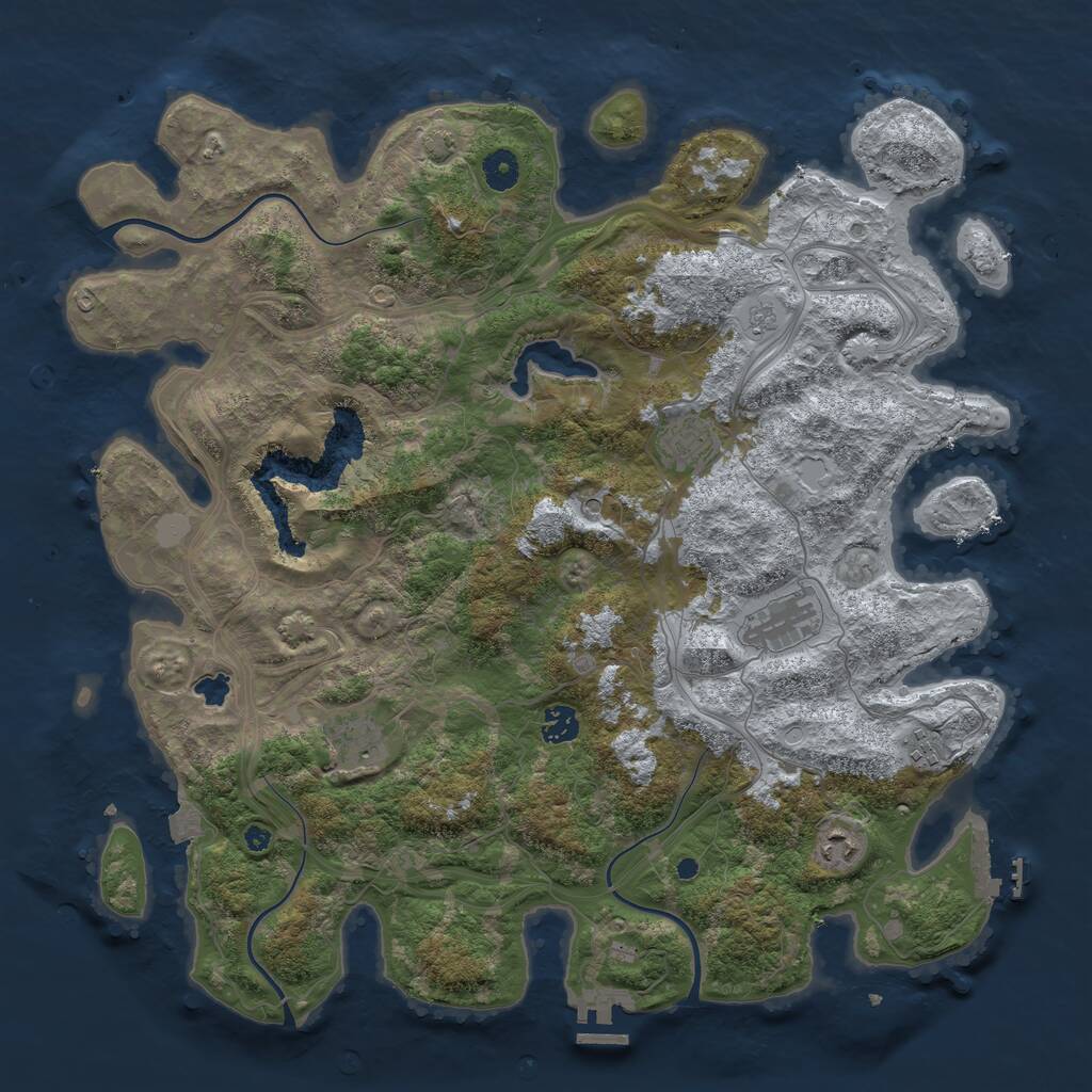 Rust Map: Procedural Map, Size: 4250, Seed: 521068694, 12 Monuments