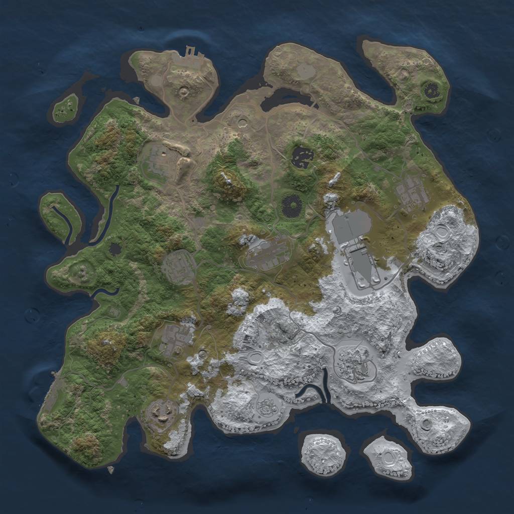 Rust Map: Procedural Map, Size: 3500, Seed: 149763068, 18 Monuments