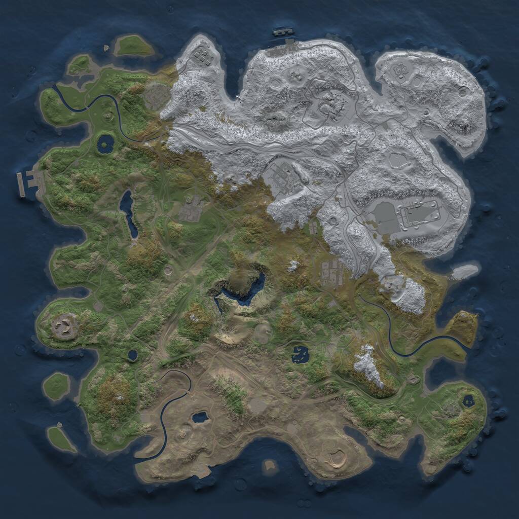Rust Map: Procedural Map, Size: 4250, Seed: 1008139116, 16 Monuments