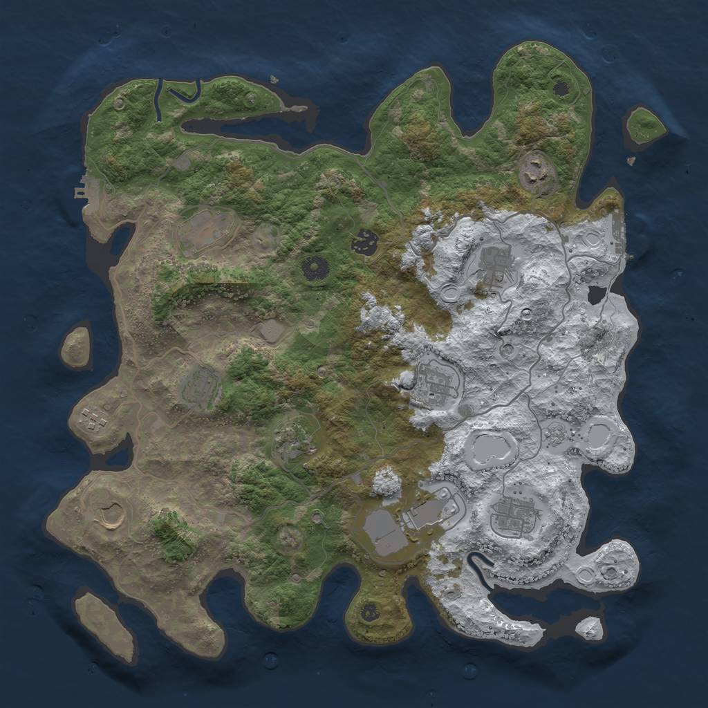 Rust Map: Procedural Map, Size: 4000, Seed: 122224945, 20 Monuments
