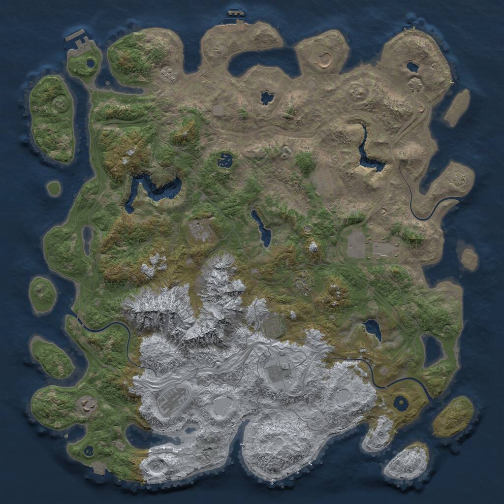 Rust Map: Procedural Map, Size: 5000, Seed: 352112, 17 Monuments