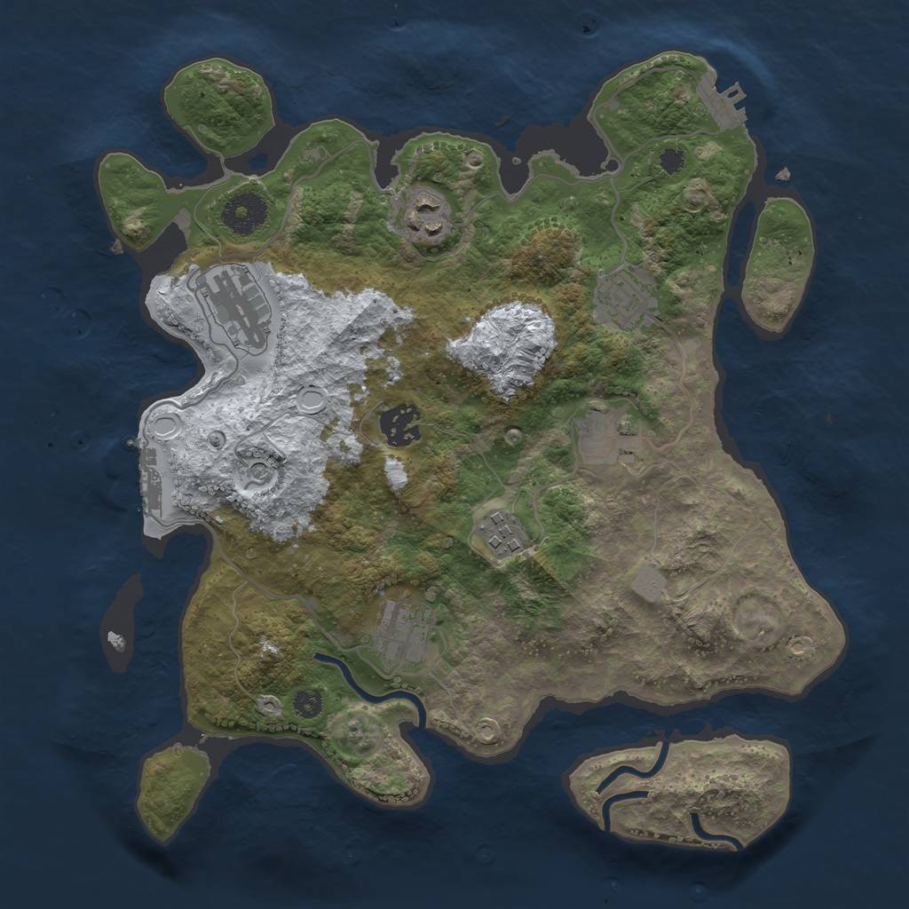 Rust Map: Procedural Map, Size: 3210, Seed: 135497441, 15 Monuments