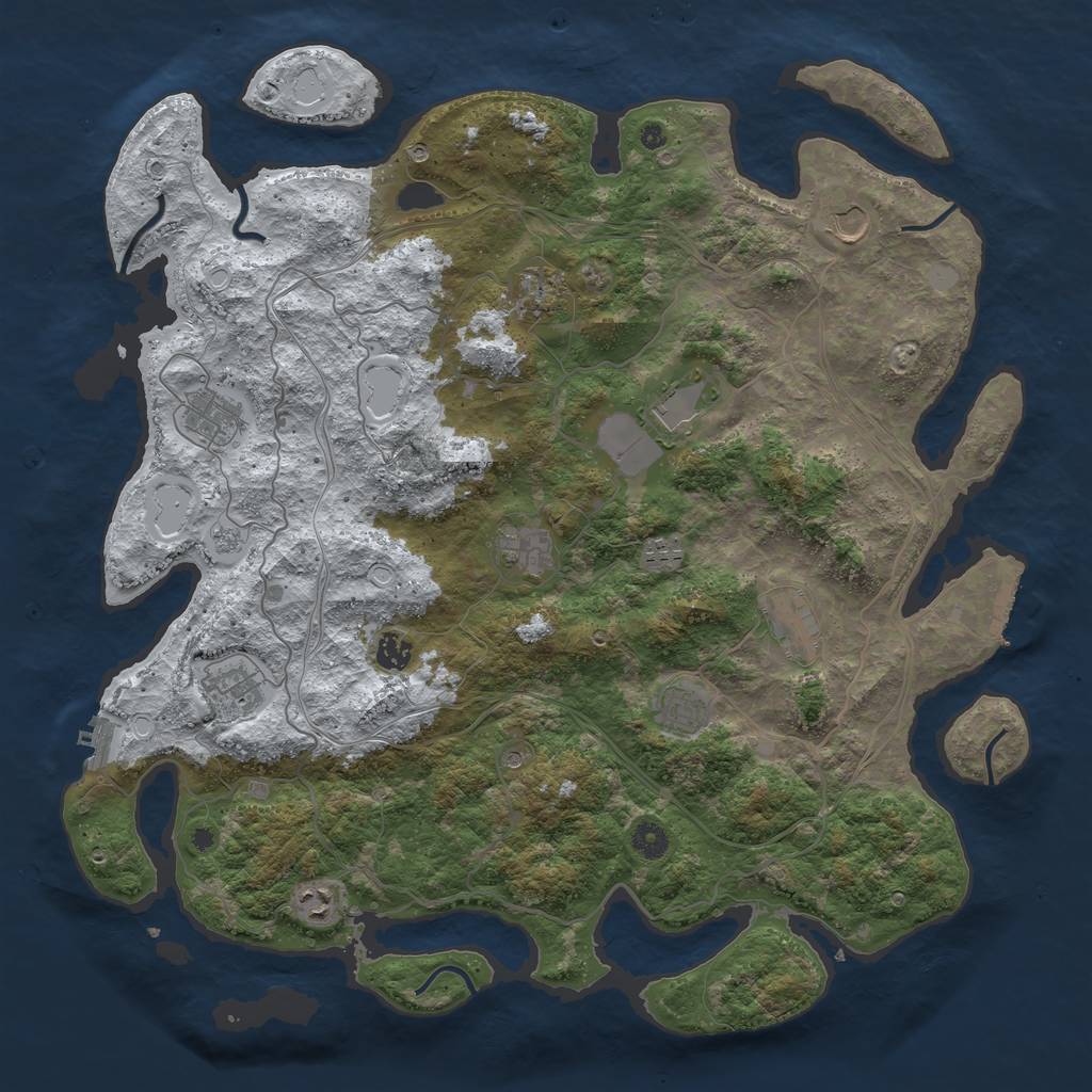 Rust Map: Procedural Map, Size: 4500, Seed: 36360, 20 Monuments
