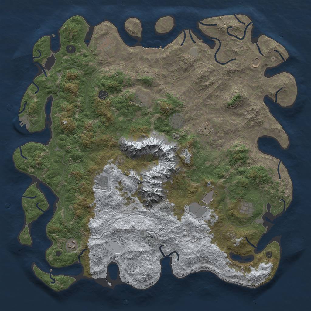 Rust Map: Procedural Map, Size: 5000, Seed: 125419612, 20 Monuments