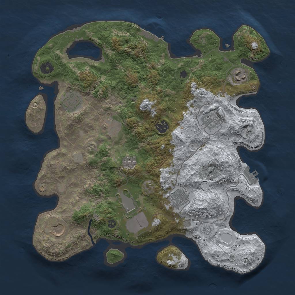 Rust Map: Procedural Map, Size: 3500, Seed: 6204271, 18 Monuments