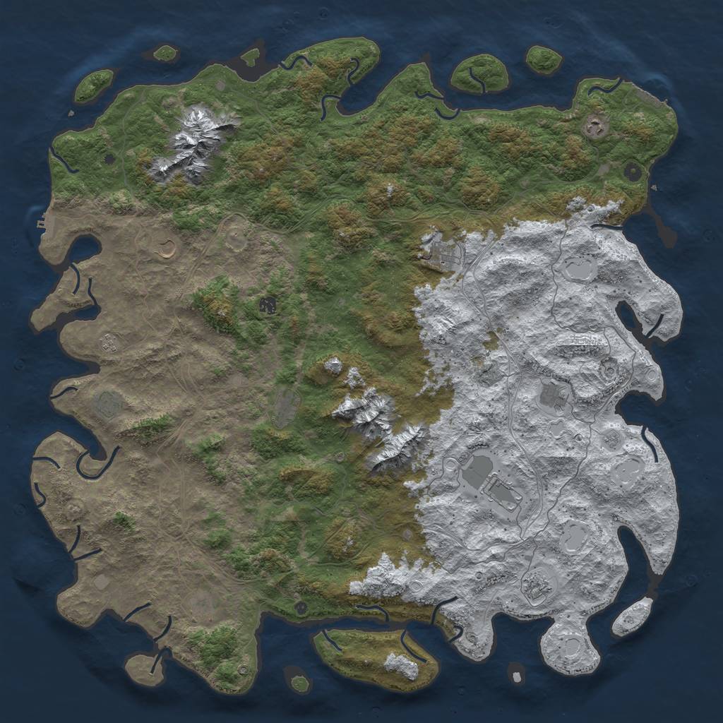 Rust Map: Procedural Map, Size: 6000, Seed: 645646, 20 Monuments