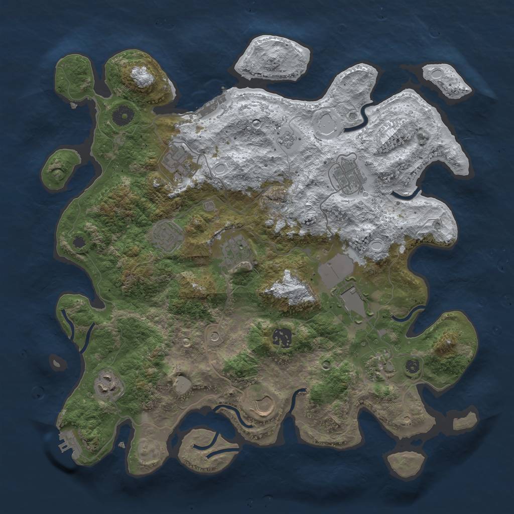 Rust Map: Procedural Map, Size: 3750, Seed: 759584629, 18 Monuments