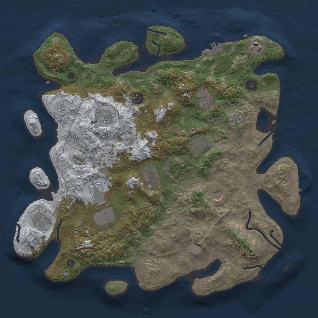 Rust Map: Procedural Map, Size: 4000, Seed: 98075, 20 Monuments
