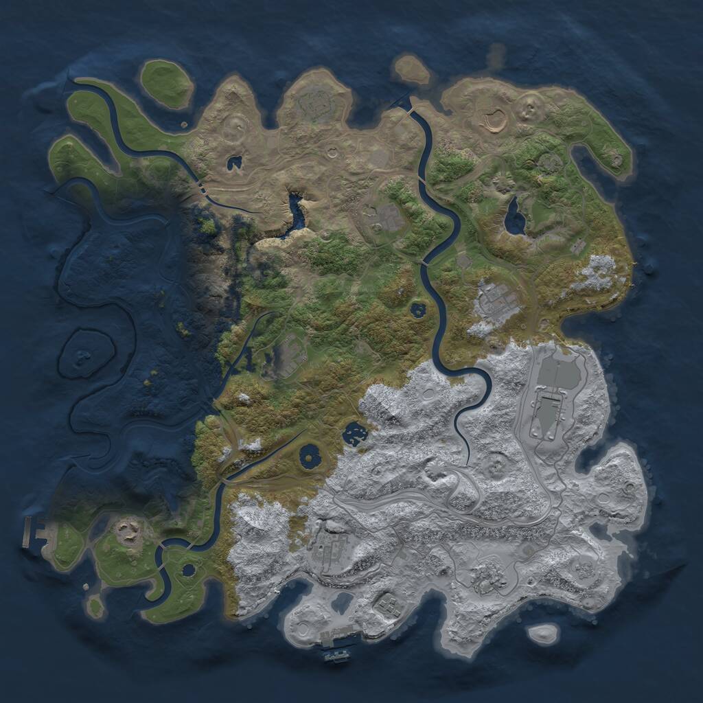 Rust Map: Procedural Map, Size: 4500, Seed: 28015, 17 Monuments