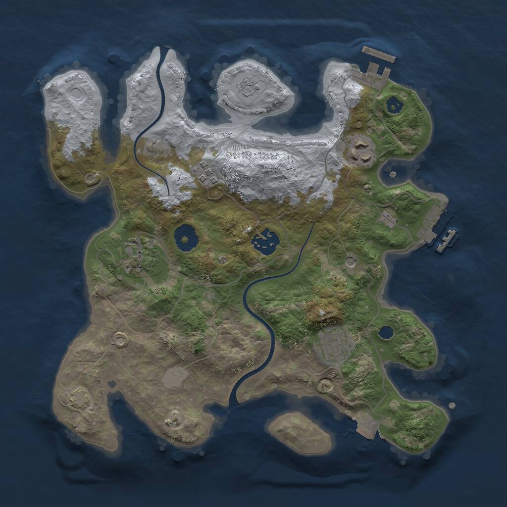 Rust Map: Procedural Map, Size: 3000, Seed: 60382, 13 Monuments