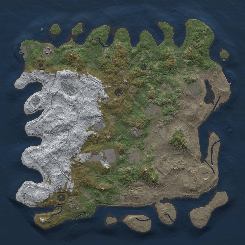 Rust Map: Procedural Map, Size: 4500, Seed: 2012507413, 20 Monuments