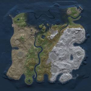 Thumbnail Rust Map: Procedural Map, Size: 3500, Seed: 1194465438, 15 Monuments