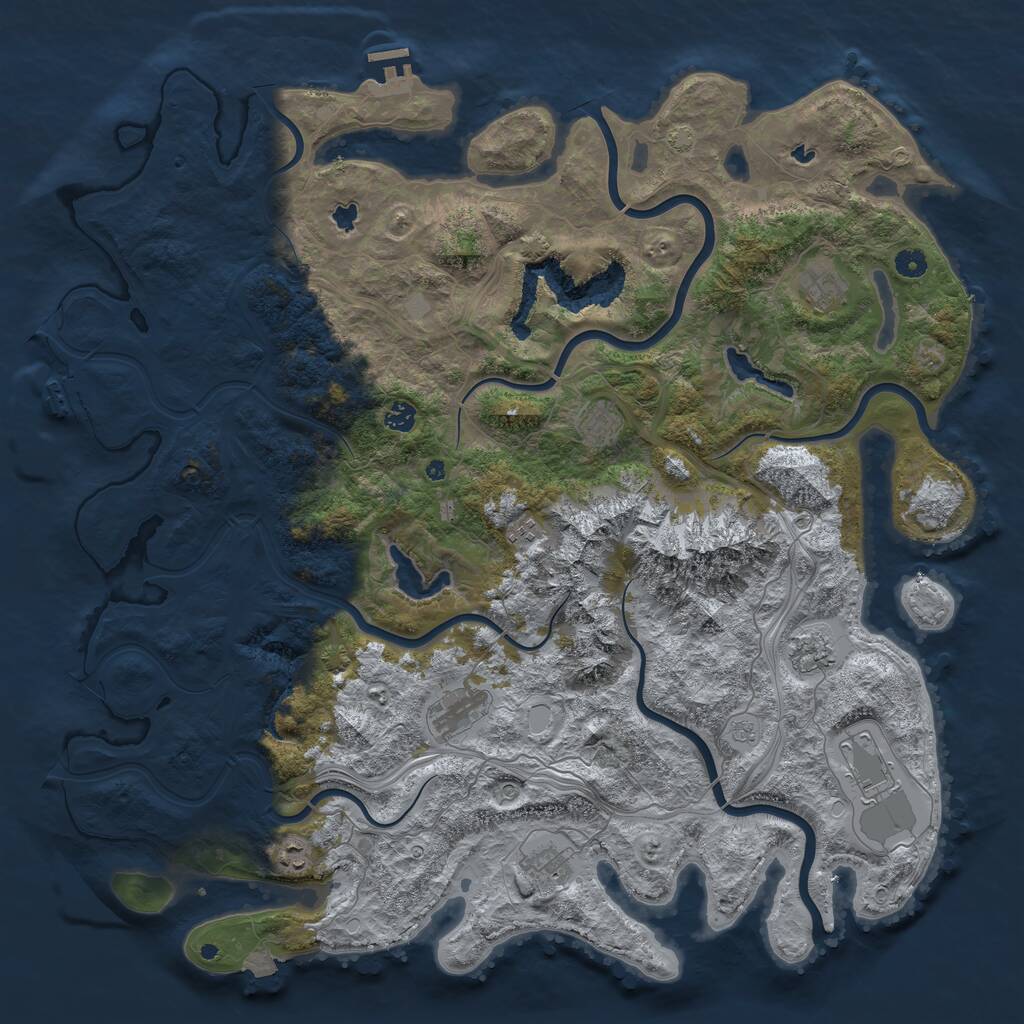 Rust Map: Procedural Map, Size: 5000, Seed: 8988, 15 Monuments