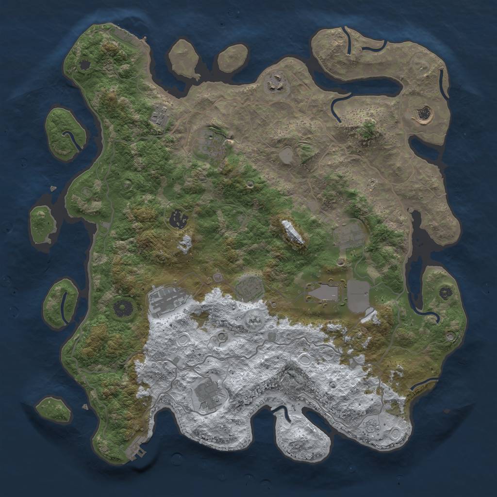 Rust Map: Procedural Map, Size: 4000, Seed: 94935158, 19 Monuments