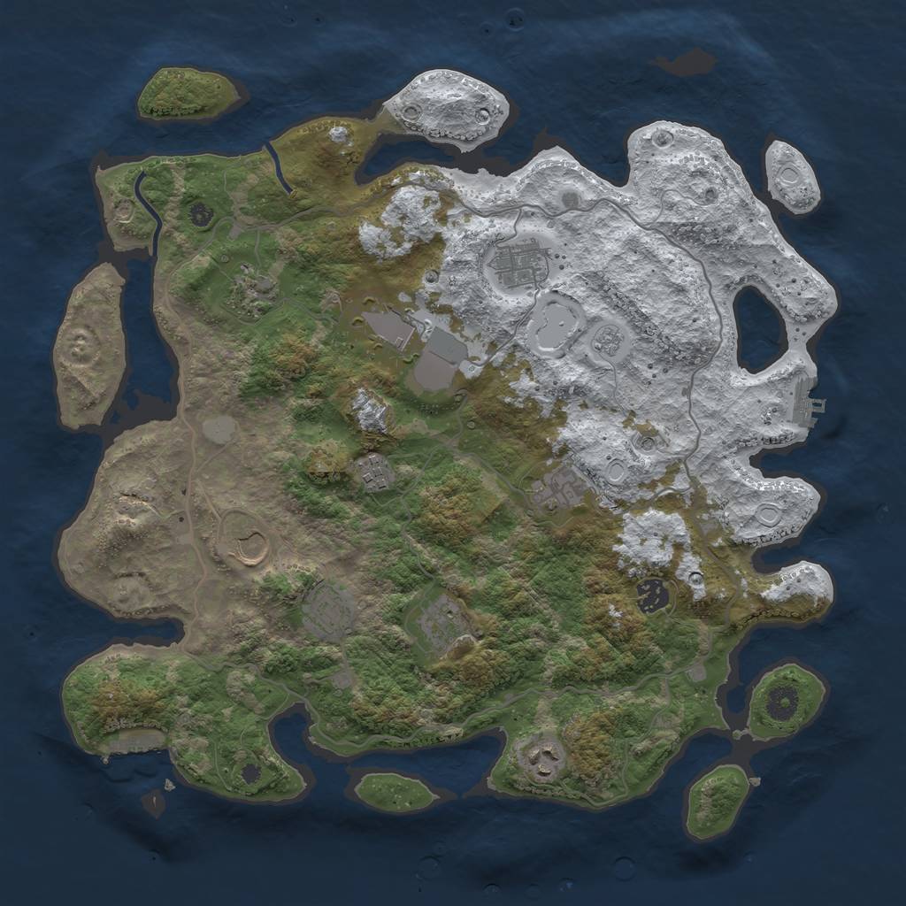 Rust Map: Procedural Map, Size: 4010, Seed: 1234567890, 19 Monuments