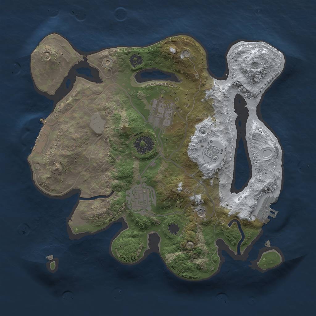 Rust Map: Procedural Map, Size: 2500, Seed: 1400616024, 11 Monuments