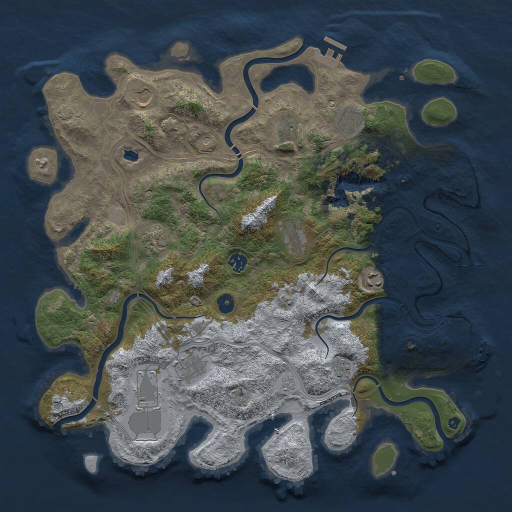 Rust Map: Procedural Map, Size: 4250, Seed: 3689, 16 Monuments