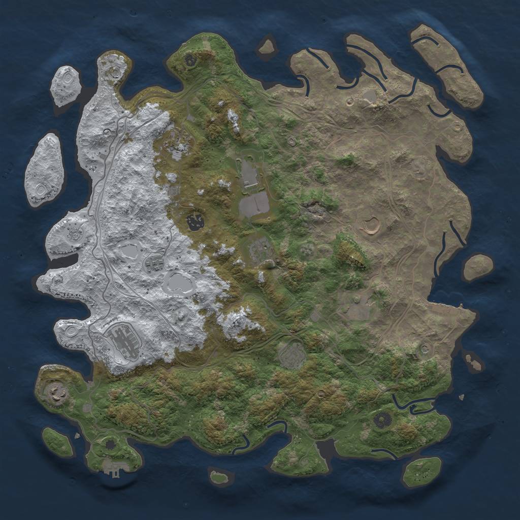 Rust Map: Procedural Map, Size: 4500, Seed: 425021672, 19 Monuments