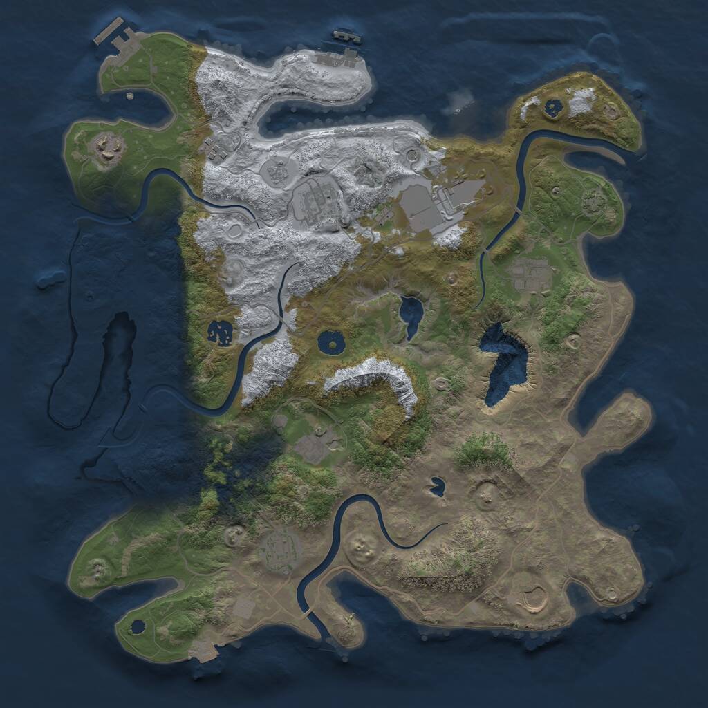 Rust Map: Procedural Map, Size: 4000, Seed: 1530924681, 15 Monuments