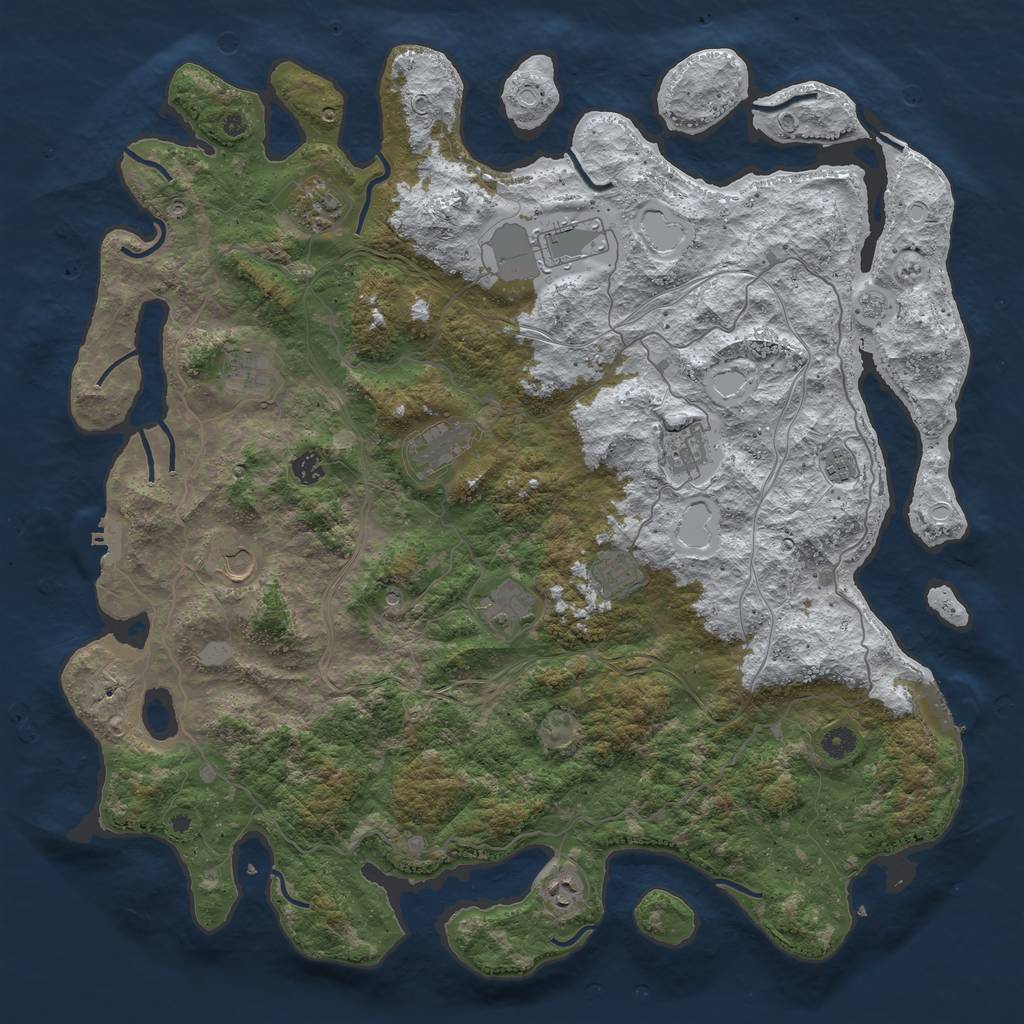 Rust Map: Procedural Map, Size: 4750, Seed: 1741064395, 20 Monuments