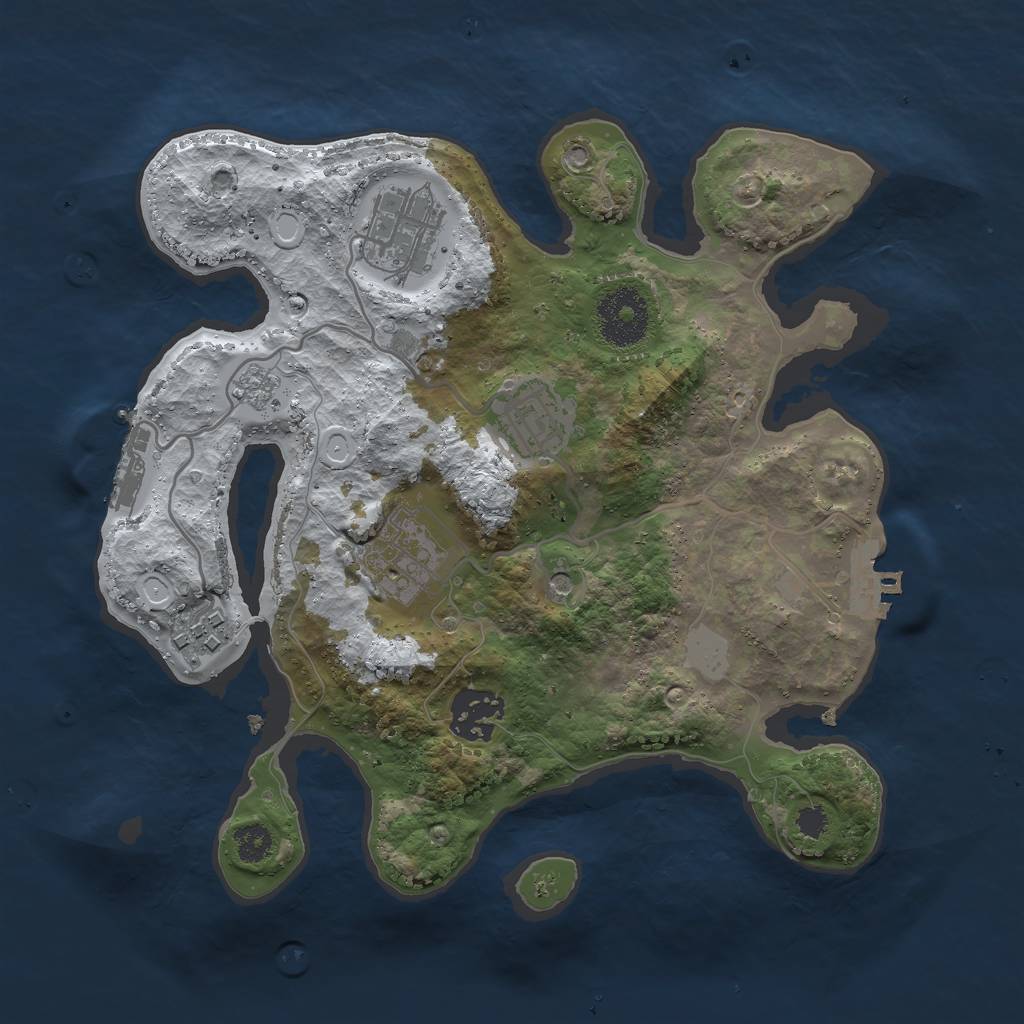 Rust Map: Procedural Map, Size: 2800, Seed: 2030780, 14 Monuments