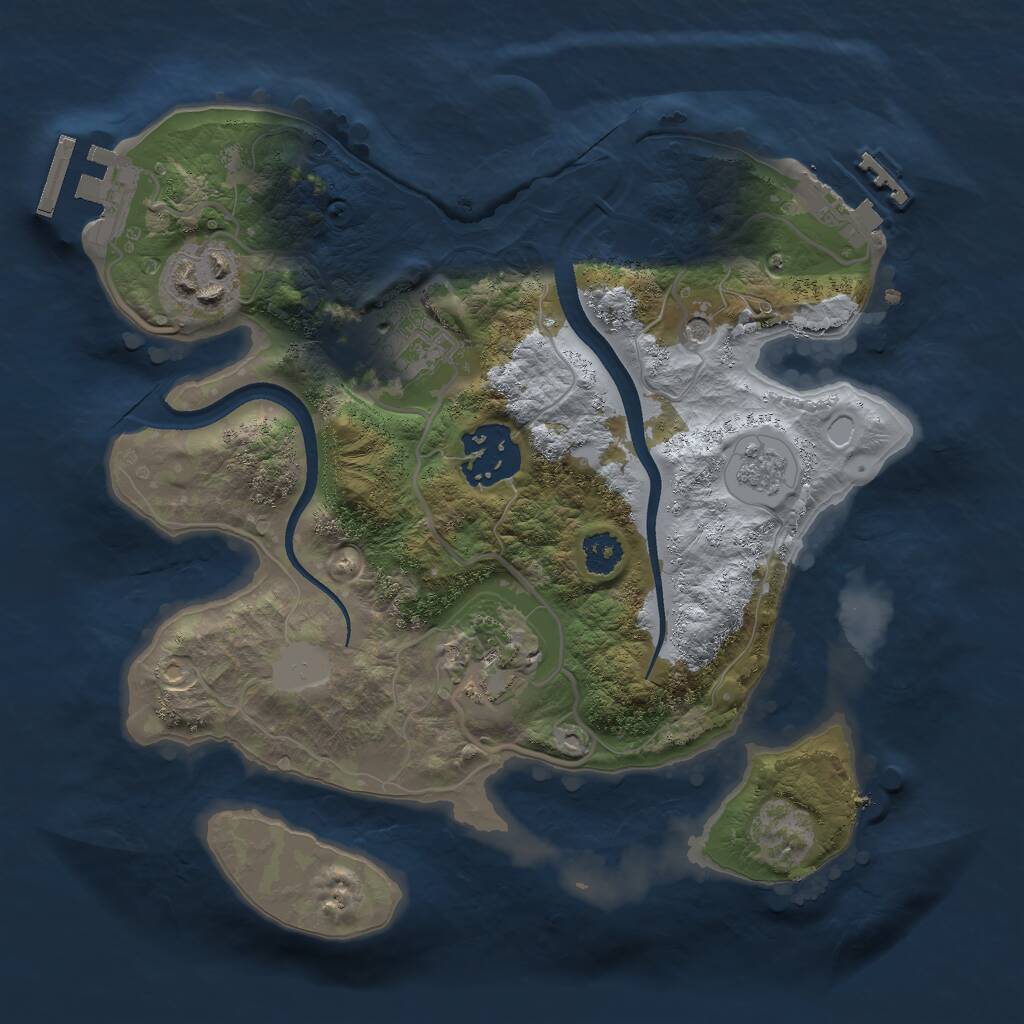 Rust Map: Procedural Map, Size: 2500, Seed: 232293856, 9 Monuments