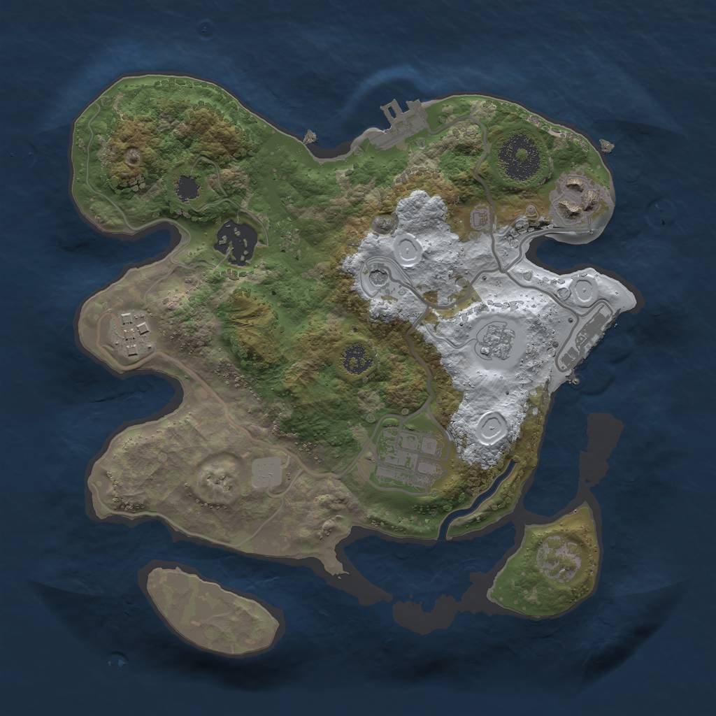 Rust Map: Procedural Map, Size: 2500, Seed: 232293856, 13 Monuments