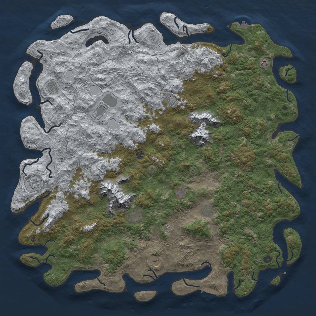 Rust Map: Procedural Map, Size: 6000, Seed: 152151, 20 Monuments
