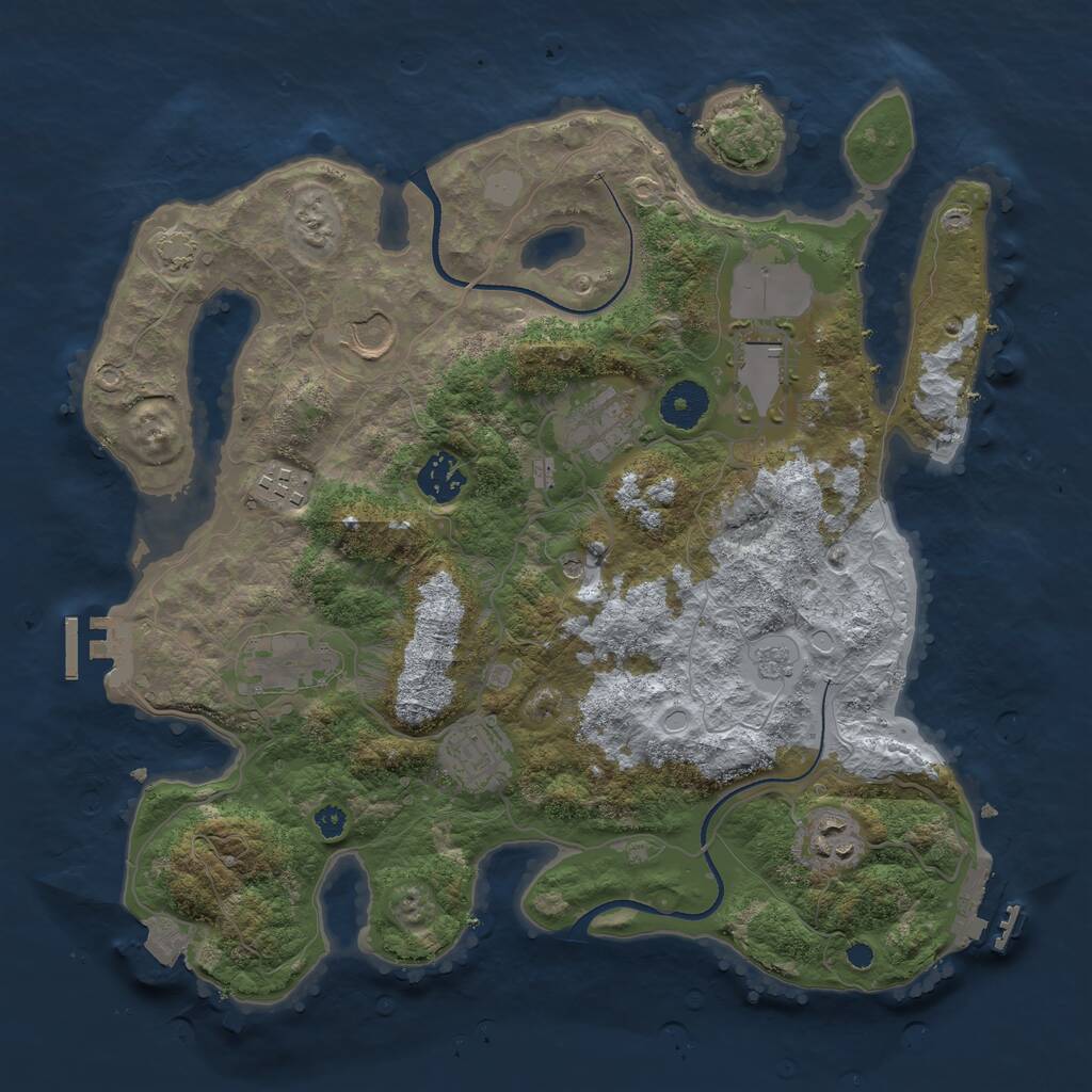 Rust Map: Procedural Map, Size: 3500, Seed: 4667218, 14 Monuments