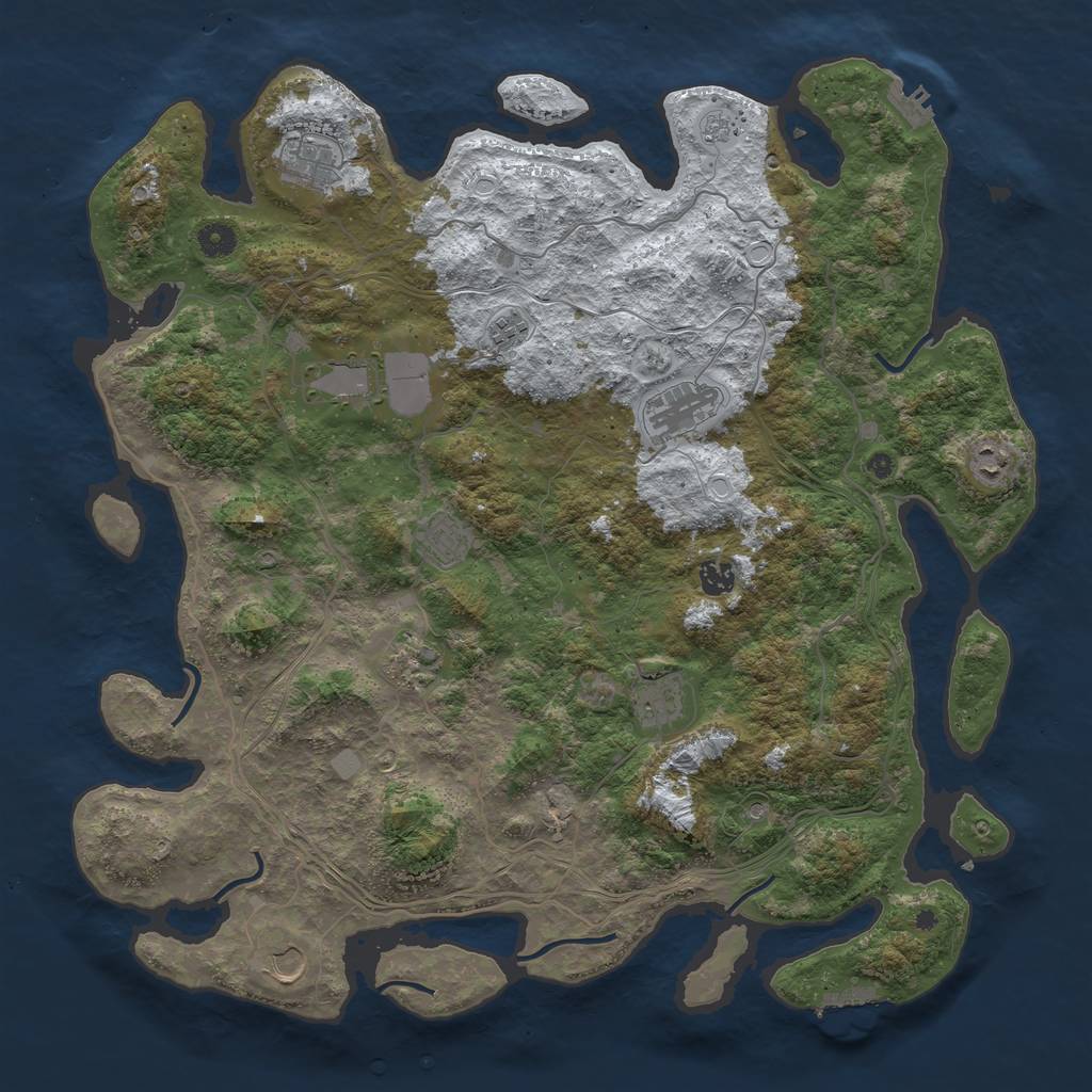 Rust Map: Procedural Map, Size: 4500, Seed: 6207884, 19 Monuments