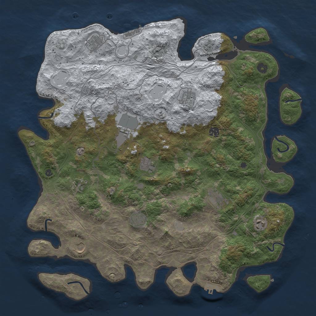 Rust Map: Procedural Map, Size: 4500, Seed: 5132151, 20 Monuments