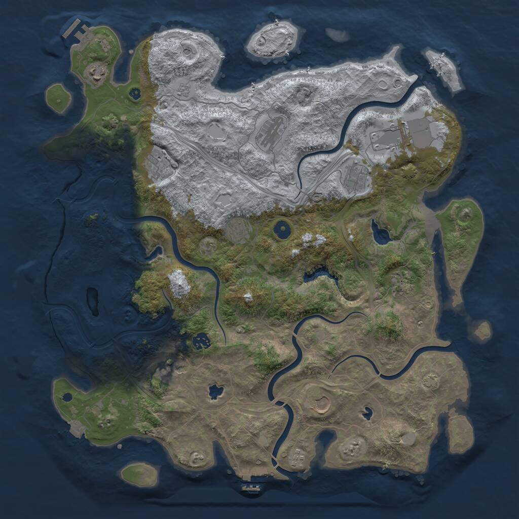 Rust Map: Procedural Map, Size: 4500, Seed: 1471414505, 17 Monuments