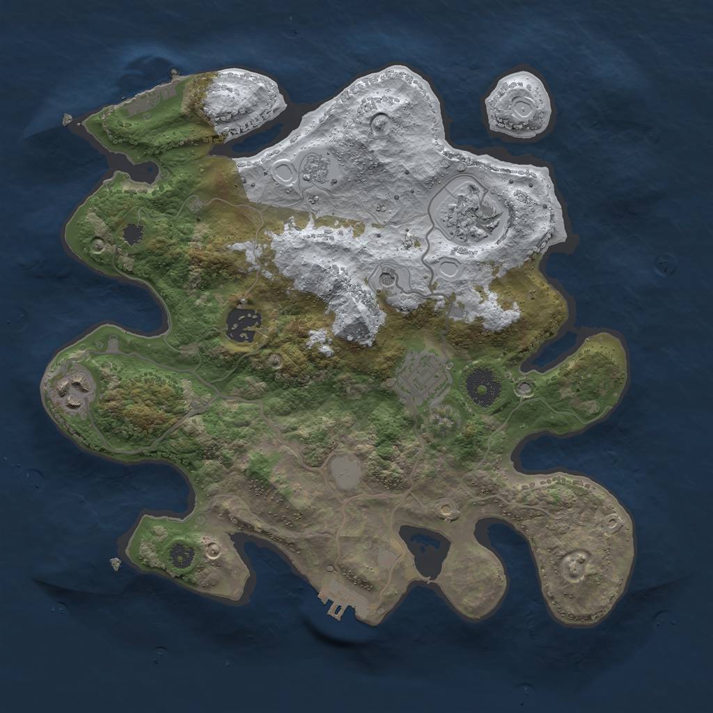 Rust Map: Procedural Map, Size: 3000, Seed: 6522, 13 Monuments