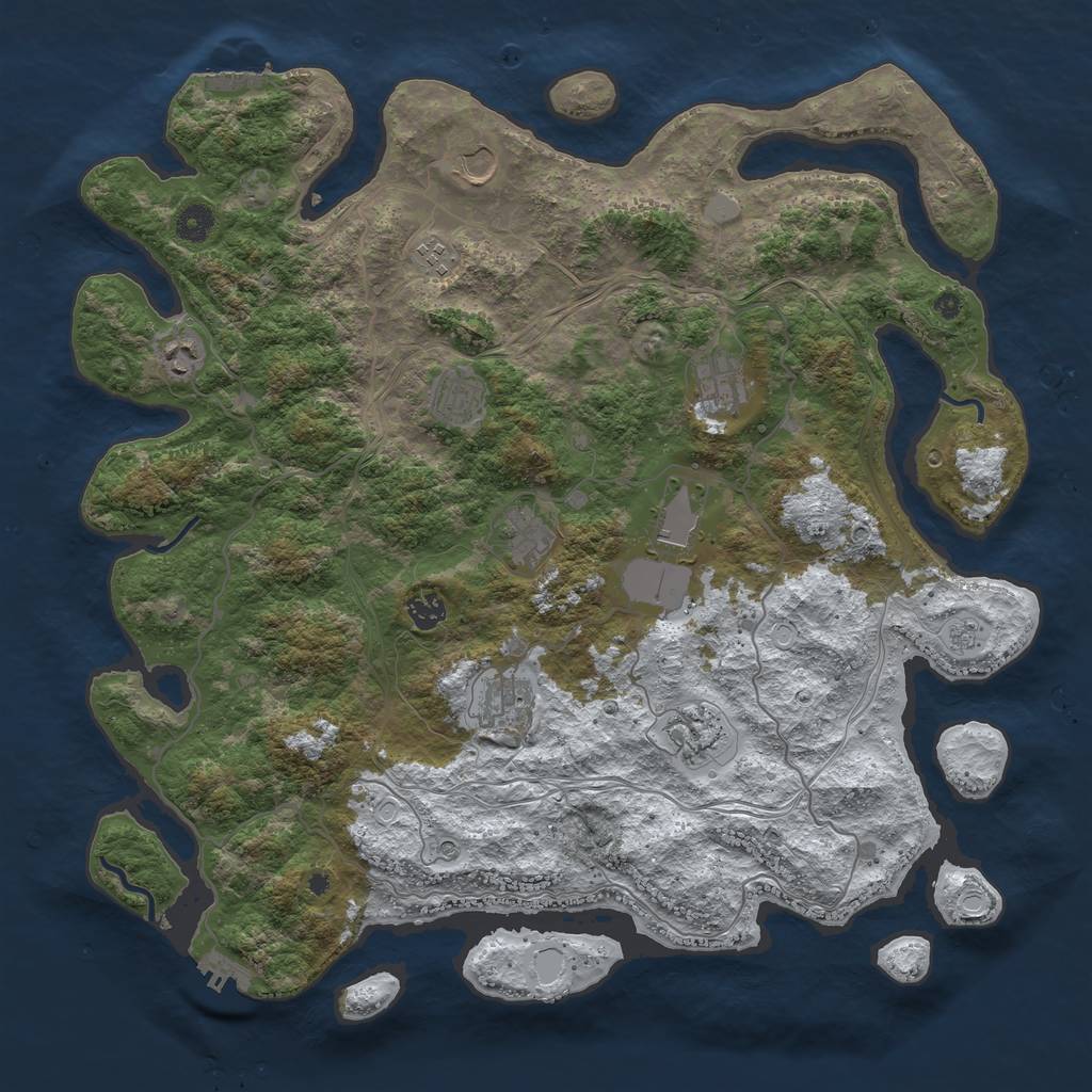 Rust Map: Procedural Map, Size: 4350, Seed: 321654987, 19 Monuments