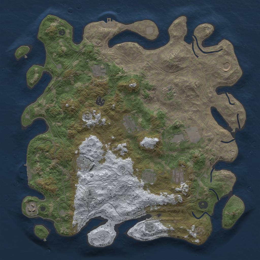 Rust Map: Procedural Map, Size: 4250, Seed: 9765865, 20 Monuments