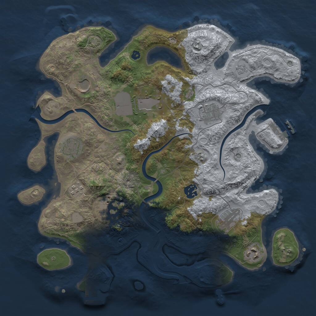 Rust Map: Procedural Map, Size: 3500, Seed: 1468931248, 15 Monuments