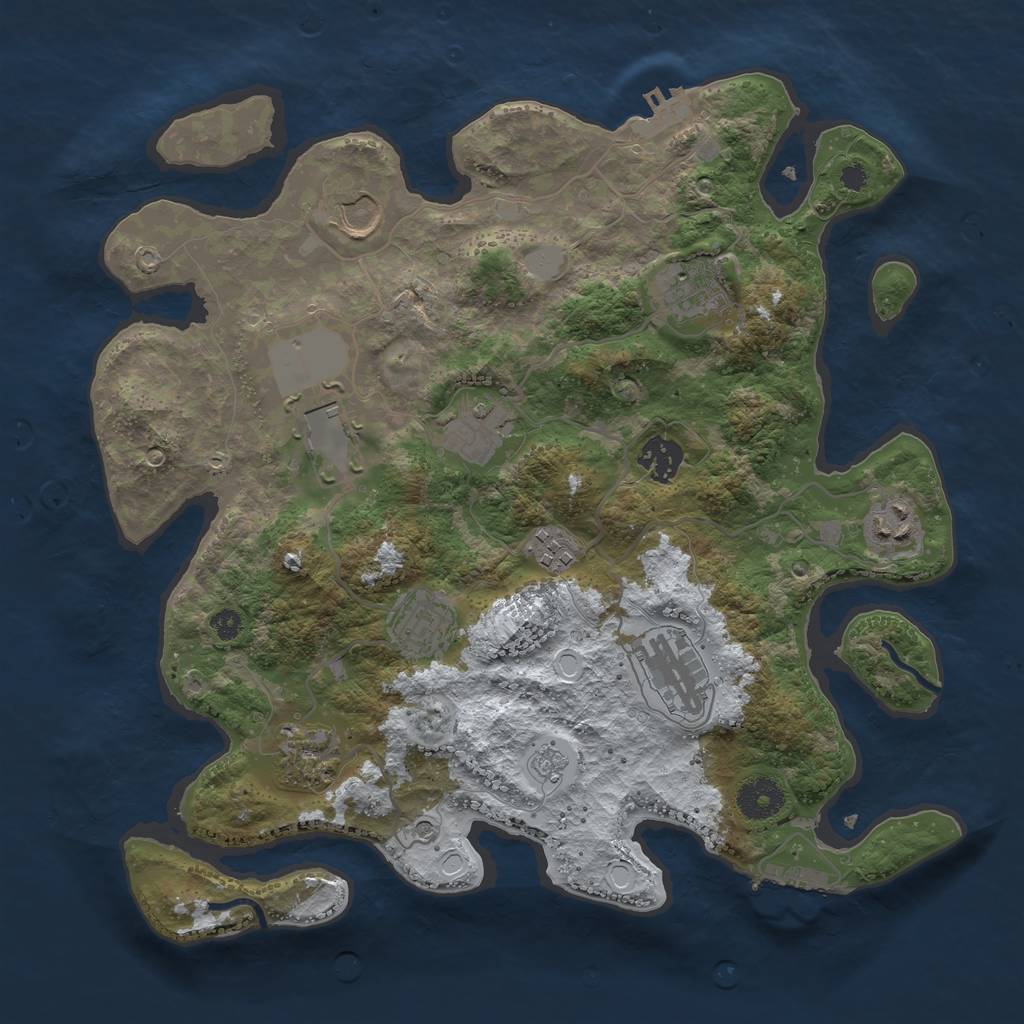 Rust Map: Procedural Map, Size: 3500, Seed: 337742930, 19 Monuments