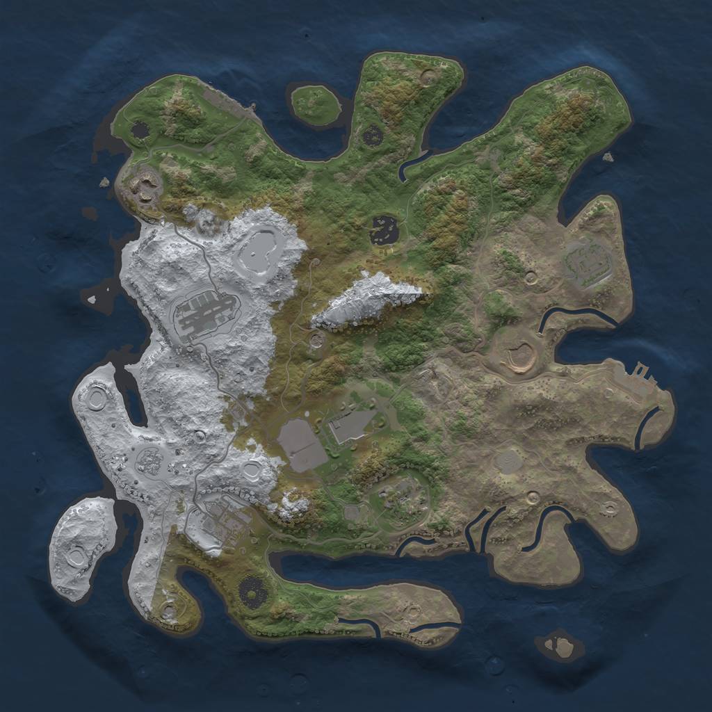 Rust Map: Procedural Map, Size: 3500, Seed: 1773356265, 17 Monuments