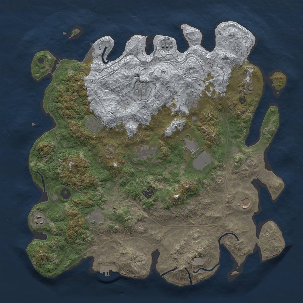 Rust Map: Procedural Map, Size: 4250, Seed: 150772611, 20 Monuments