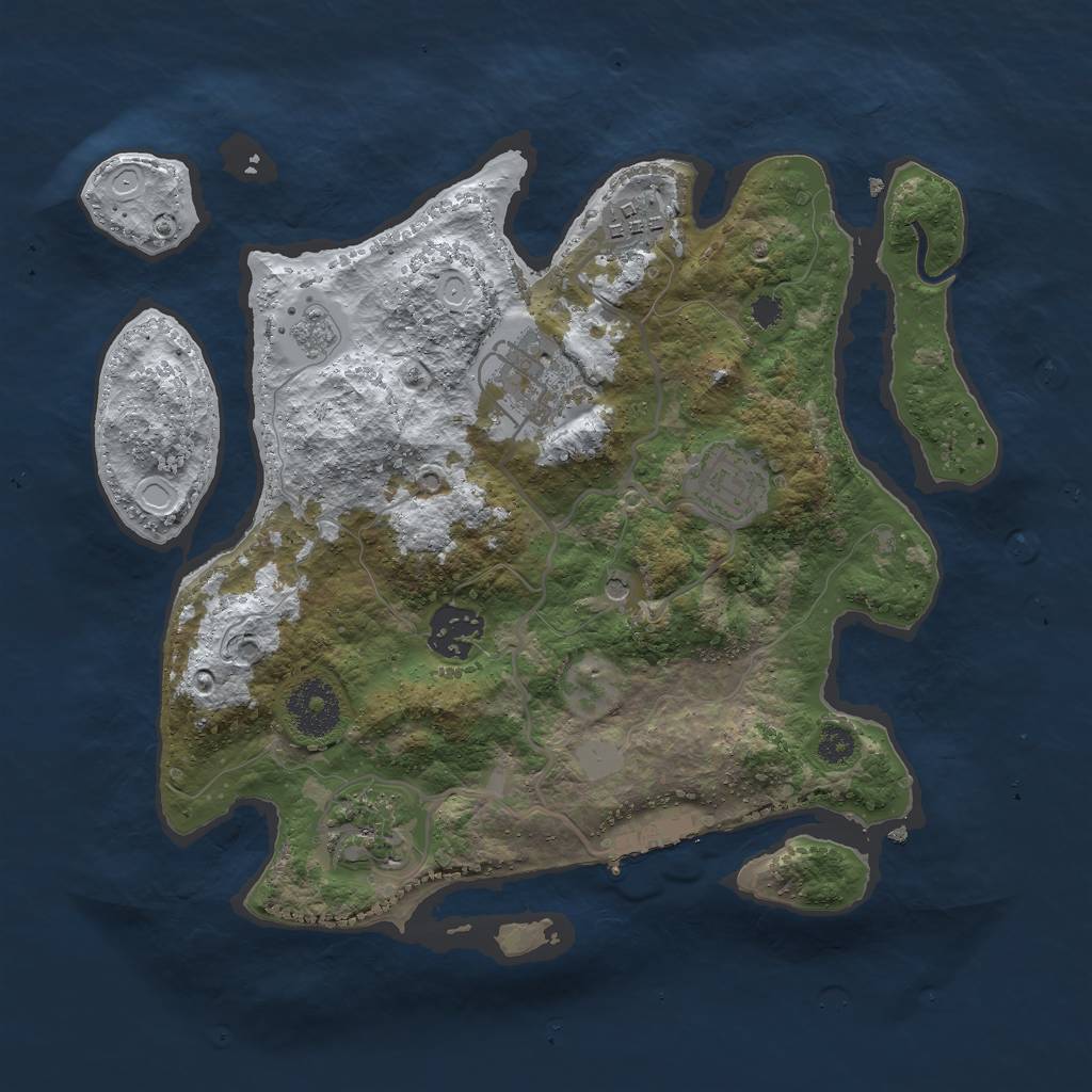 Rust Map: Procedural Map, Size: 3000, Seed: 1315171095, 13 Monuments
