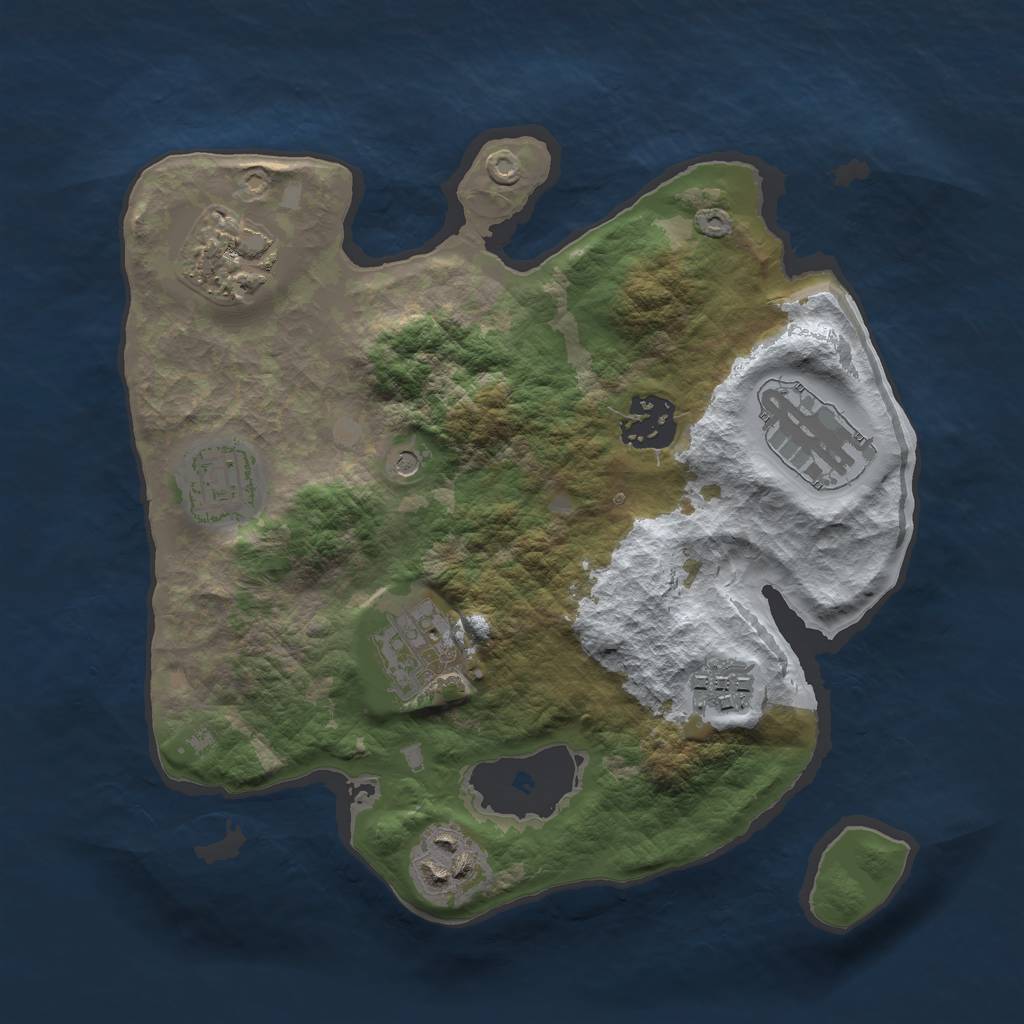 Rust Map: Barren, Size: 2700, Seed: 1874976772, 10 Monuments