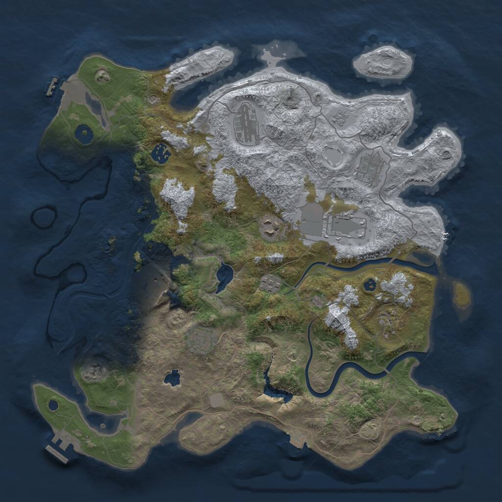 Rust Map: Procedural Map, Size: 4000, Seed: 782763024, 15 Monuments