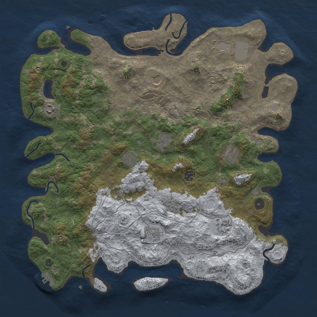 Rust Map: Procedural Map, Size: 4500, Seed: 6546218, 19 Monuments