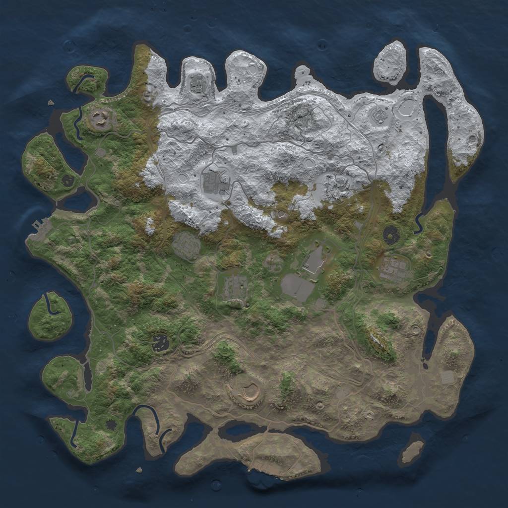 Rust Map: Procedural Map, Size: 4250, Seed: 120758408, 19 Monuments