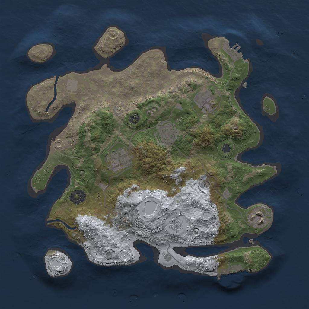 Rust Map: Procedural Map, Size: 3000, Seed: 9223, 13 Monuments