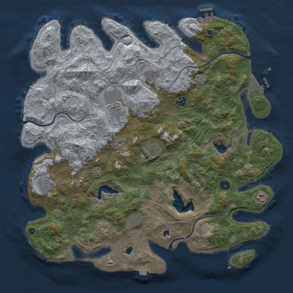 Rust Map: Procedural Map, Size: 4500, Seed: 1737261923, 15 Monuments