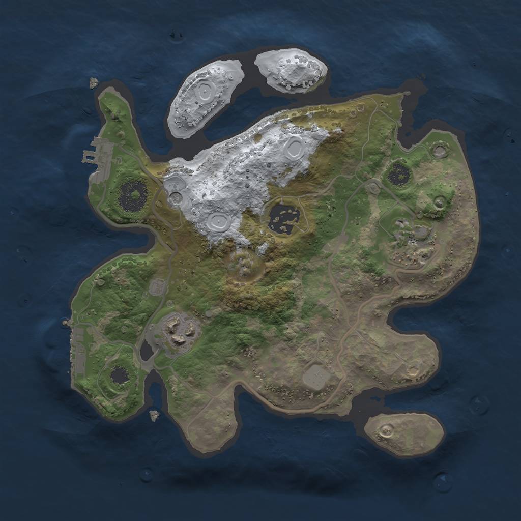 Rust Map: Procedural Map, Size: 2500, Seed: 1187, 11 Monuments