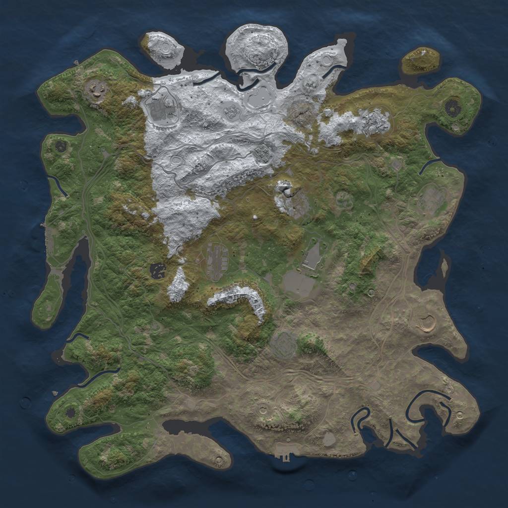 Rust Map: Procedural Map, Size: 4500, Seed: 1530924681, 20 Monuments